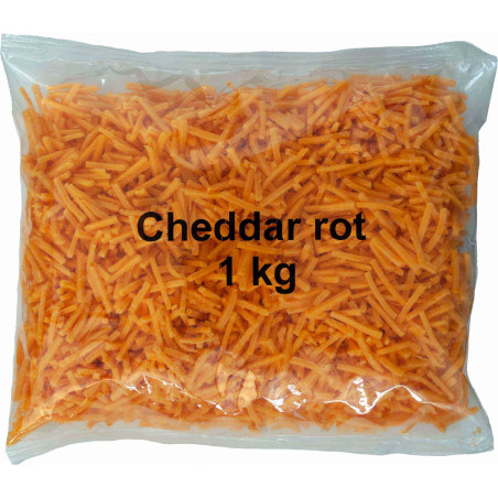 Schmelzkäse Cheddar rot geraffelt 1kg (VB)