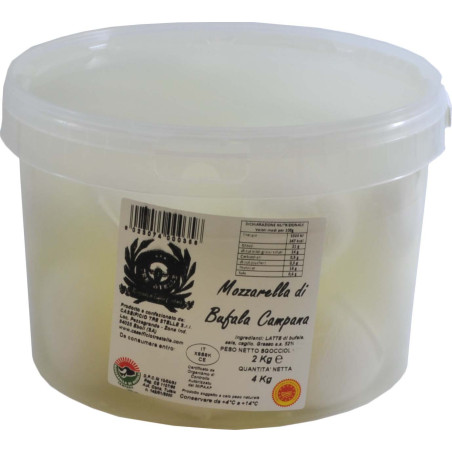 Büffelmozzarella Mozzarella Bufala Campana DOP 16 x 125g (Eimer)