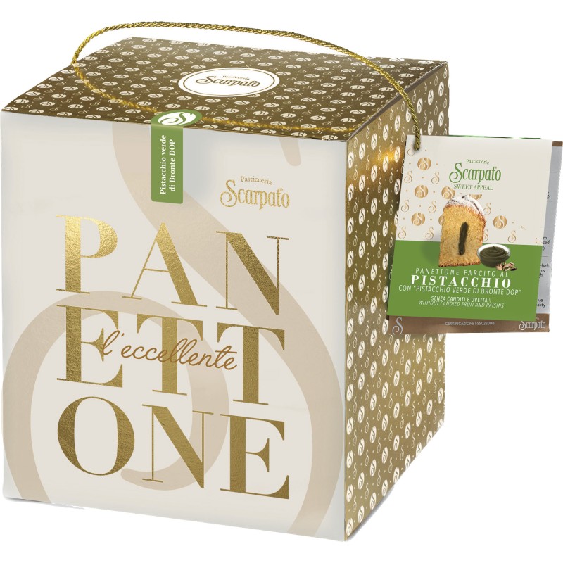 Panettone 13198 / PANETTONE ALTO PISTACCHIO VERDE DI BRONTE DOP 1KG