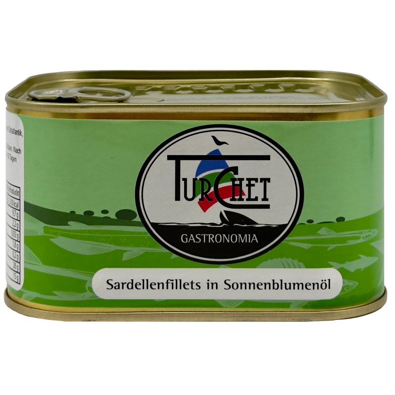 Sardellen Sardinenfilet "Turchet" in Sonnenblumenöl, 12 x 600 gr