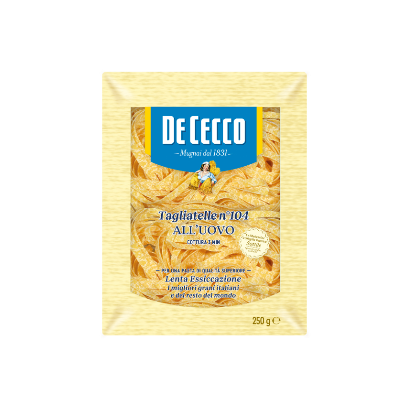 Pasta getrocknet Tagliatelle 104 all'uovo De Cecco, 12x250g