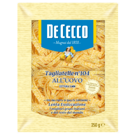 Pasta getrocknet Tagliatelle 104 all'uovo De Cecco, 12x250g