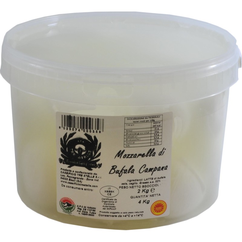 Büffelmozzarella Mozzarella Bufala Campana DOP 20 x 100g (Eimer) (VB)