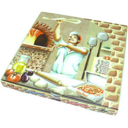 Verpackungen Pizza Pizzakarton 100 Stk 33 x 33 x 3.5cm (Vesuvio)