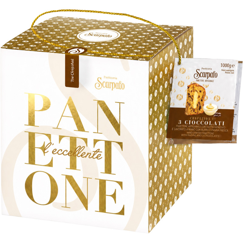 Panettone PA3C00F1KGSCEC00 / PANETTONE TRE CIOCCOLATI 1000 ECCEL. X6